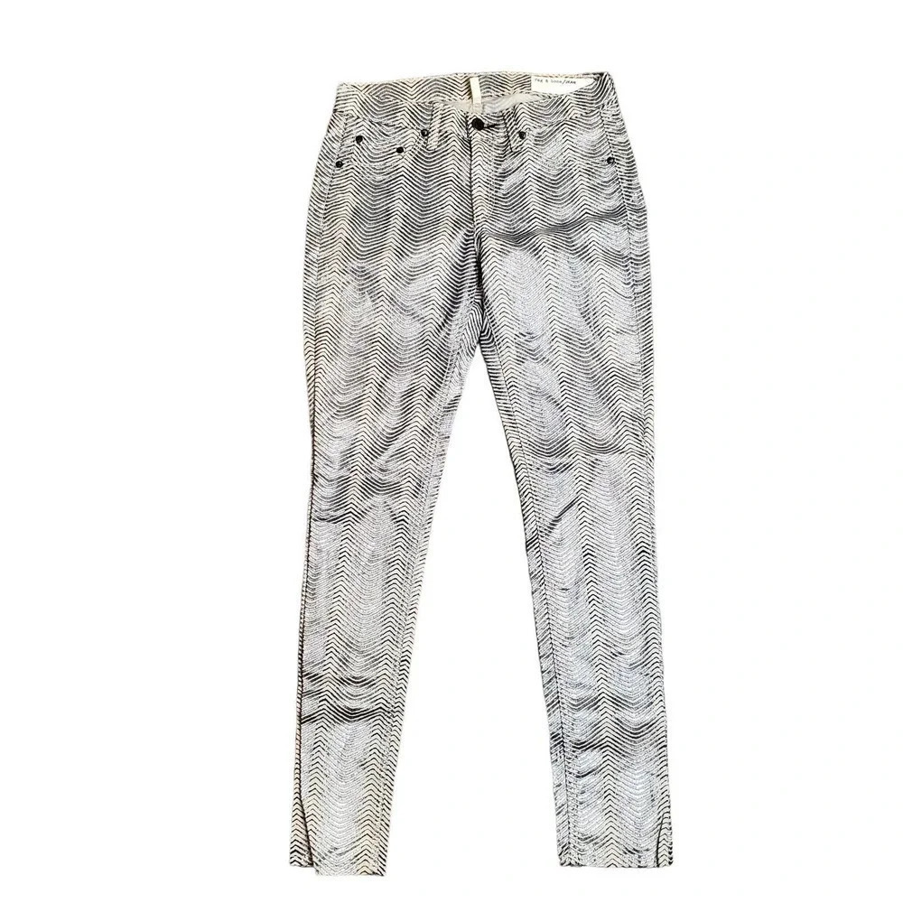 Rag & Bone The Legging Metallic Zebra Print Pants